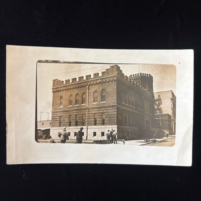 Antique Postcard 1913 RPPC Lost Salem Oregon Armory Military Castle Street Scene