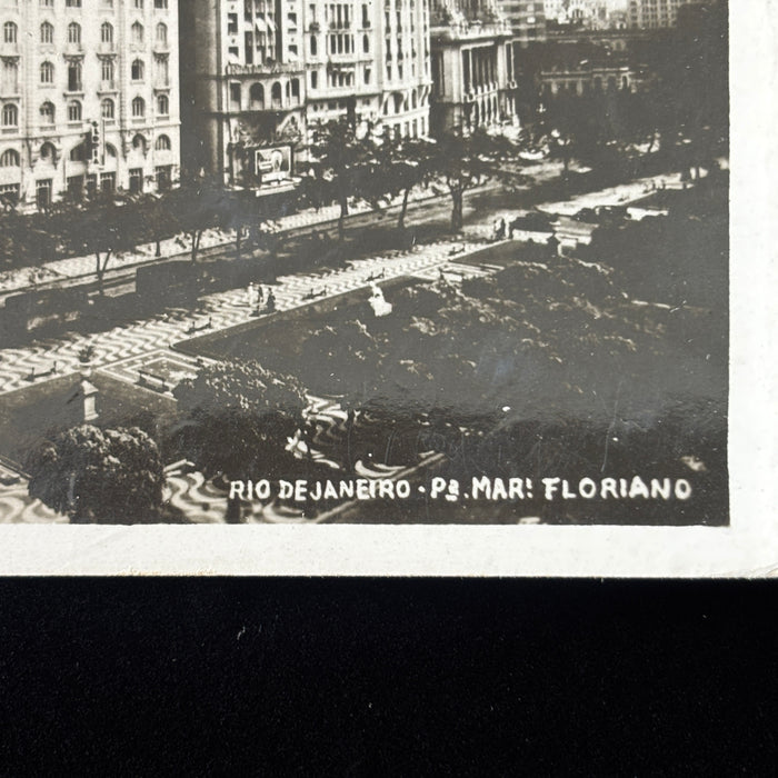 Vintage Postcard 1939 RPPC Rio De Janeiro Brazil Praça Floriano Art Deco Posted