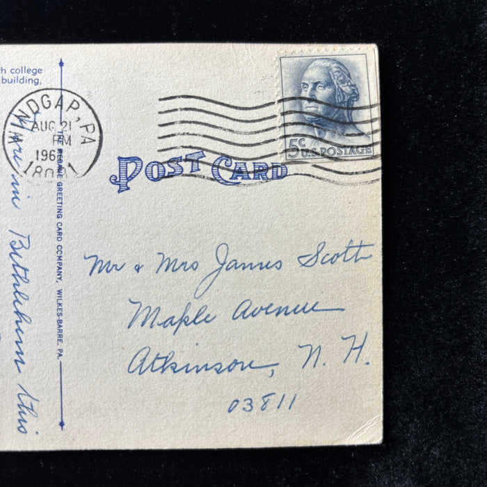 Vintage Postcard 1961 East Coast Travel Journal Moravian College Bethlehem PA