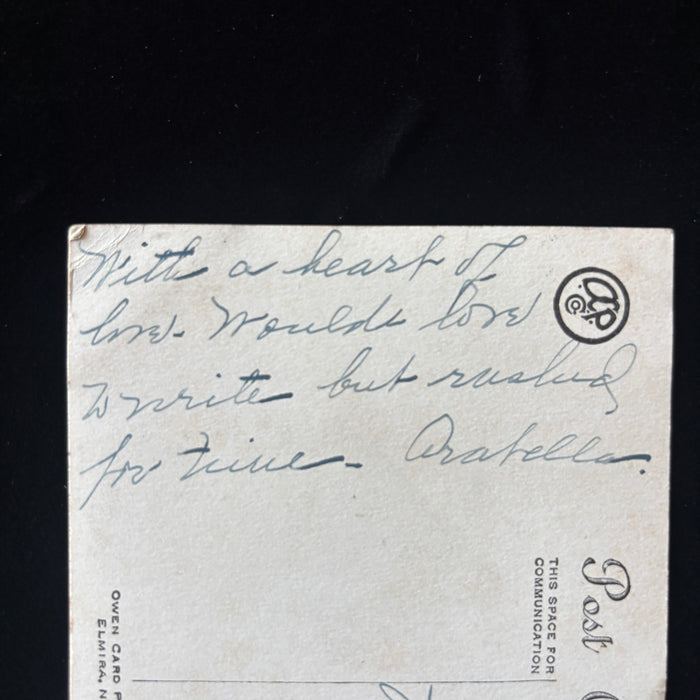 Antique Postcard 1917 Christmas Greeting Poinsettia Elkwood VA Ballsville Hobson