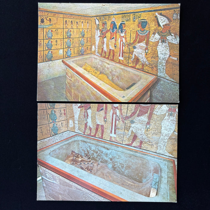 Vintage Postcard Lot King Tut Ankh Amun Tomb Sarcophagus Baboons Egypt Set