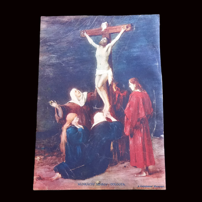 Vintage Ephemera 1930 Jesus Christ Golgotha Crucifixion Mihály Munkácsy Art Page