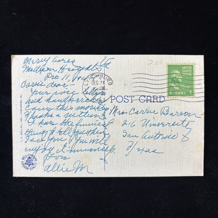 Vintage Postcard 1948 Funny Thing Poplar Forest Home Thomas Jefferson Lynchburg VA