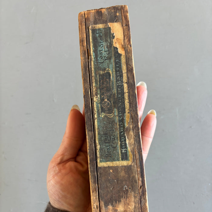 Wand Box Vintage Wood Sliding Display Case for Crystals