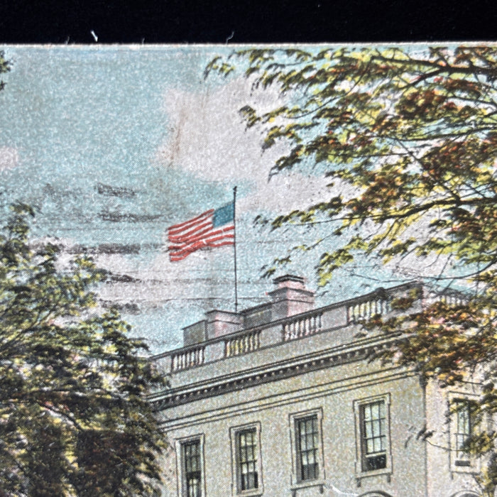 Antique Postcard 1909 Fishing Kids Washington DC White House Edwardian Iowa WA
