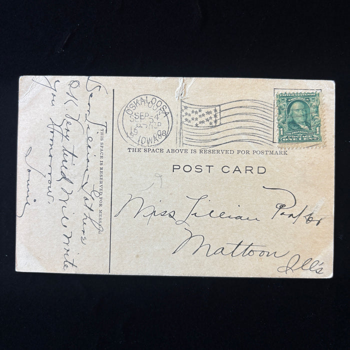Antique Postcard 1908 Tired Traveler Mahaska County Court House Oskaloosa Iowa