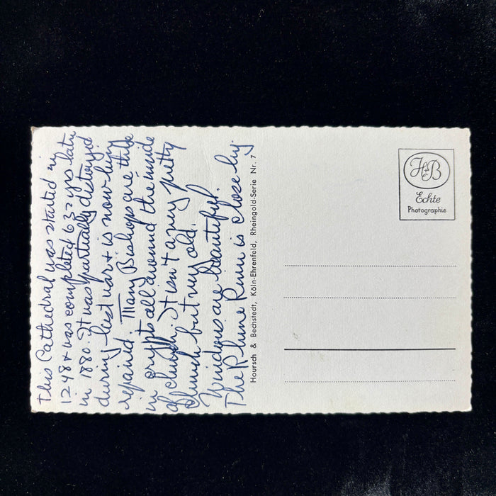 Vintage Postcard 1950s Gruss Aus Cologne Germany WWII Notes