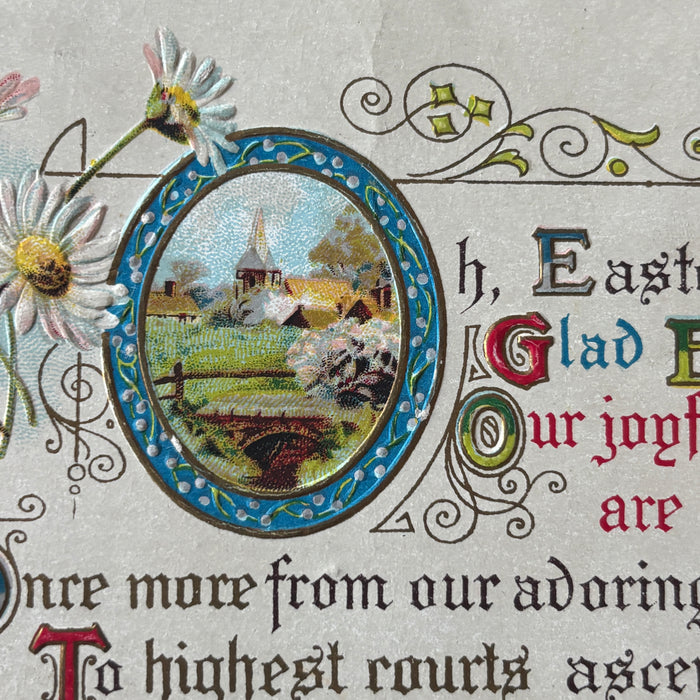 Antique Postcard 1910s Easter Embossed Poem Denmark Wisconsin Jensen Rural