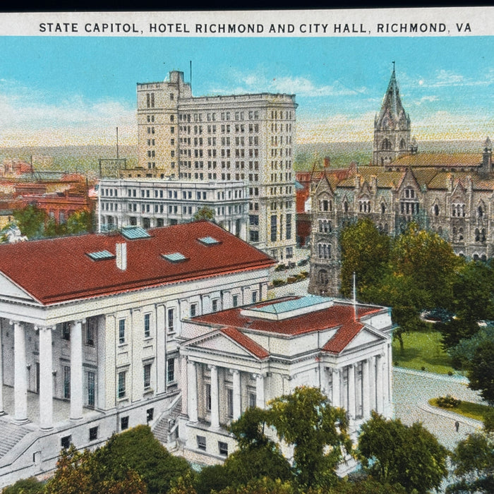 Vintage Postcard Richmond Virginia Bridge Capital White House Stonewall Jackson