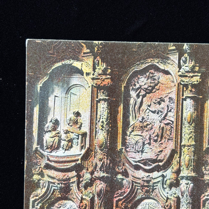 Antique Postcard Cordoba Spain Silleria Del Coro Mezquita Cathedral Wood Carving