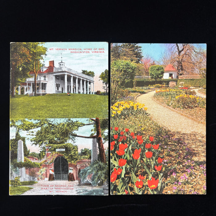 Vintage Postcard Lot Mount Vernon George Washington Mansion Tomb Formal Garden