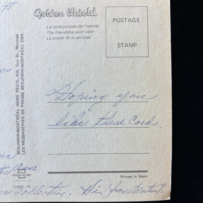 Vintage Postcard 1978 Deltiology Collector Montreal Canada Artist Palette Amable