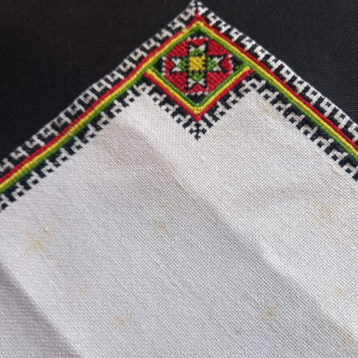 Vintage Hungarian Bereg Folk Art 8pc Set Rustic Farmhouse Geometric Cross-Stitch Mat Doilies 1960s