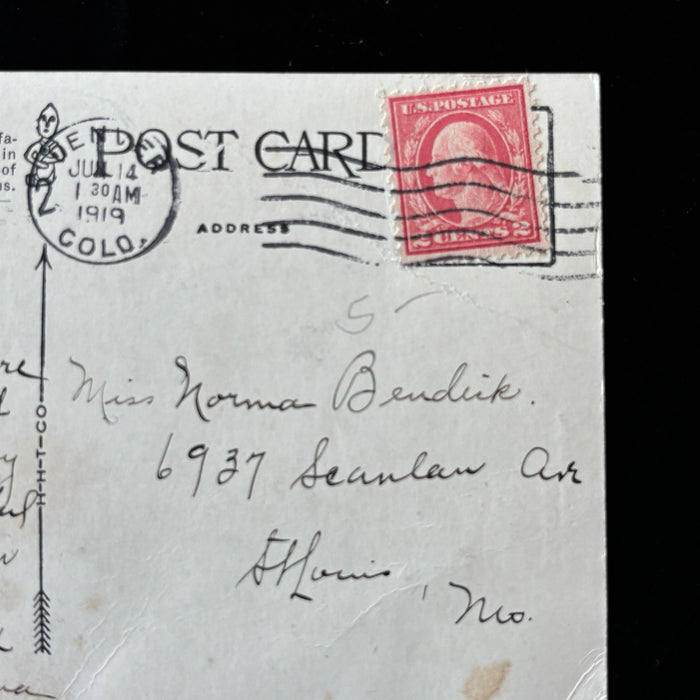Antique Postcard 1919 Denver Colorado St Louis Mt Chapin Estes Park Rocky Mtns