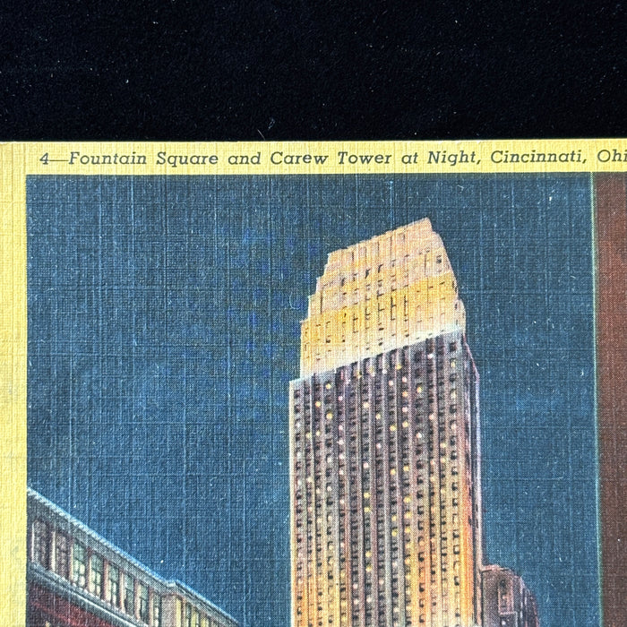 Vintage Postcard 1937 Shaved In Bus Cincinnati OH Carew Tower Social History