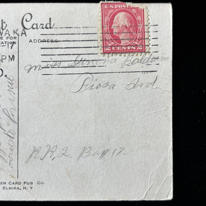 Antique Postcard 1917 Mishawaka Indiana Christmas Longing War Tax Baldwin Family