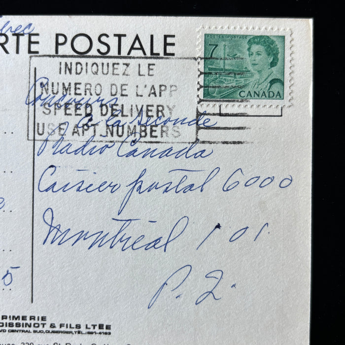 Vintage Postcard 1971 Quebec City Hall Radio Canada Montreal Contest Entry Posted
