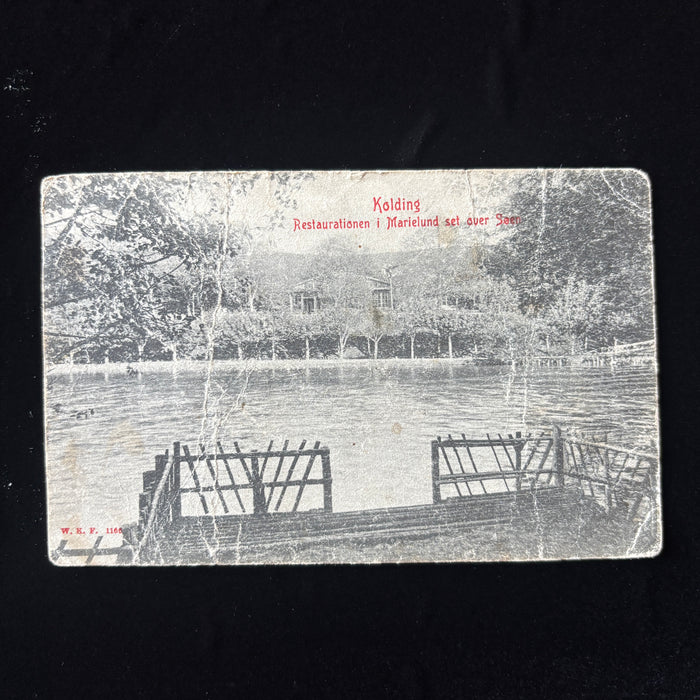 Antique Postcard 1909 Kolding Denmark Marielund Lake Rigsdagen Social History