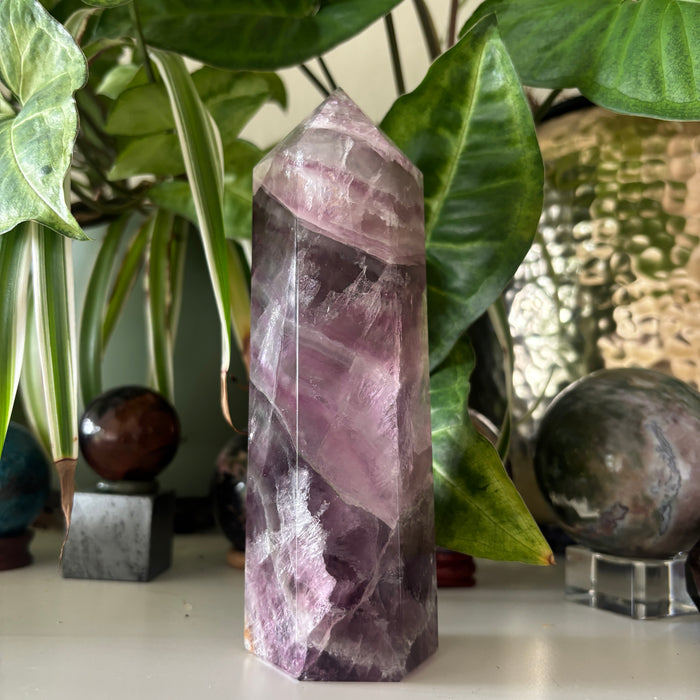 Fluorite Wand Purple Tower Gemstone Focus Stone