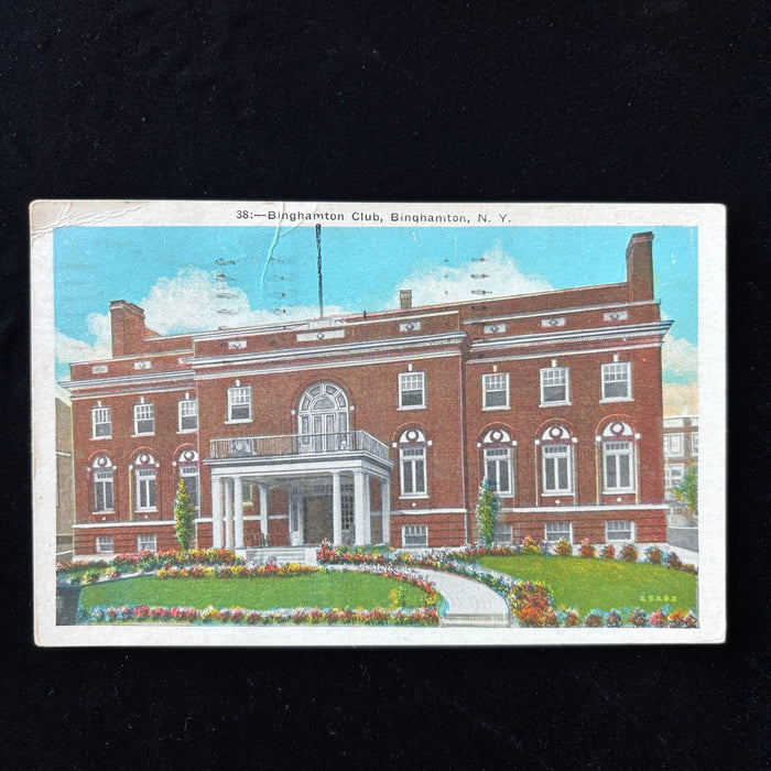 Vintage Postcard 1937 Binghamton Club Ny Endicott Ny Postmark July 4 July Fourth