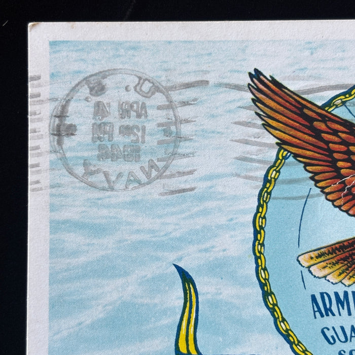 Vintage Postcard 1944 WWII Sarcastic Eagle Crushes Plane US Navy Guard School