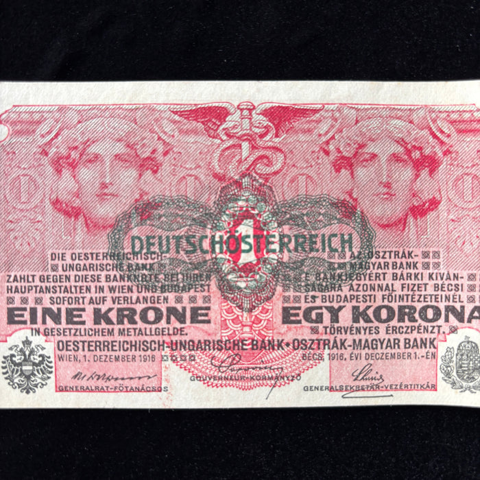Antique Banknote 1916 Set Austro-Hungarian Deutschosterreich Overprint Kronen Lot 2pc