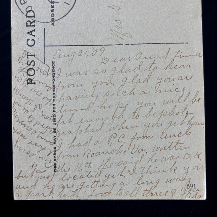 Antique Postcard 1909 Fat Enough Monet Woman Parasol Opdyke IL DPO Eureka AR