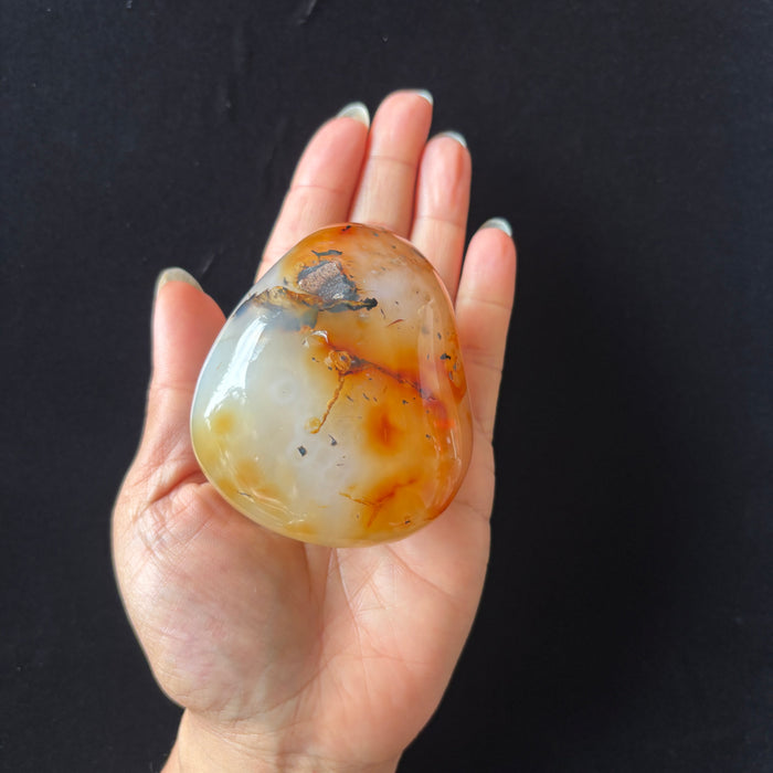 Carnelian Palm Stone Primal Spirit Fire Orange Crystal