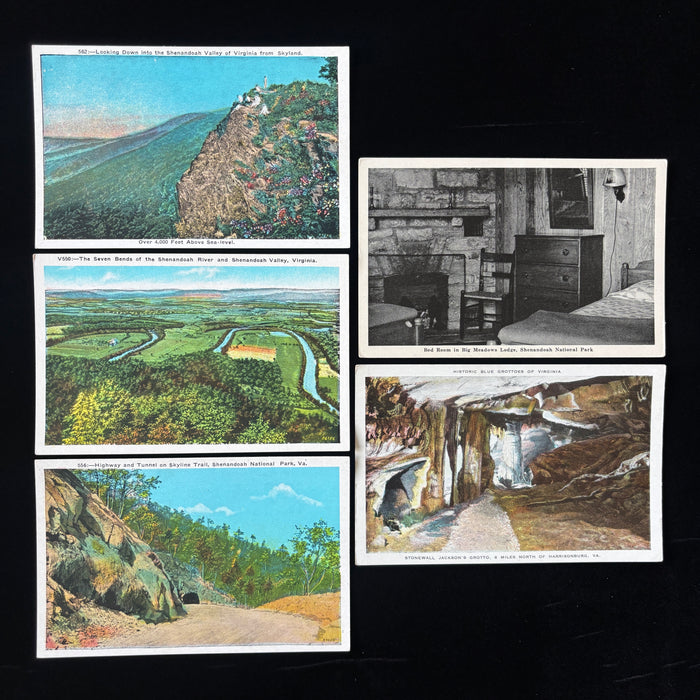 Vintage Postcard Lot Shenandoah Valley Park Virginia Tunnel Cave Grotto Skyline