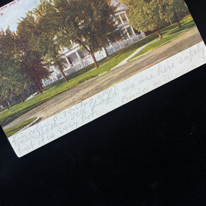 Antique Postcard 1907 Demolished Governor Mansion Lincoln Nebraska 15th H Street