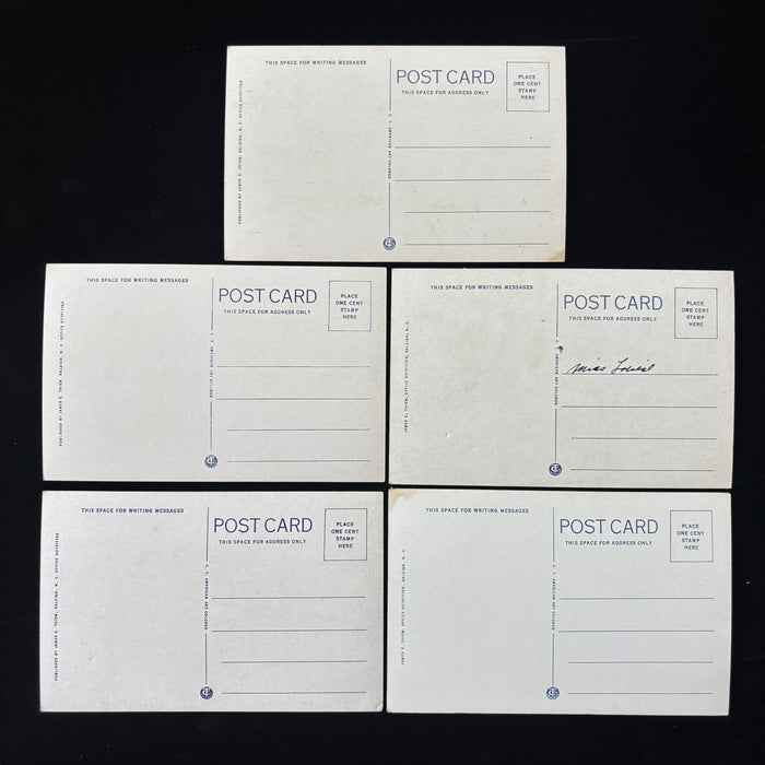 Vintage Postcard Lot Raleigh North Carolina Car Flag Capital Club Hotel Carolina
