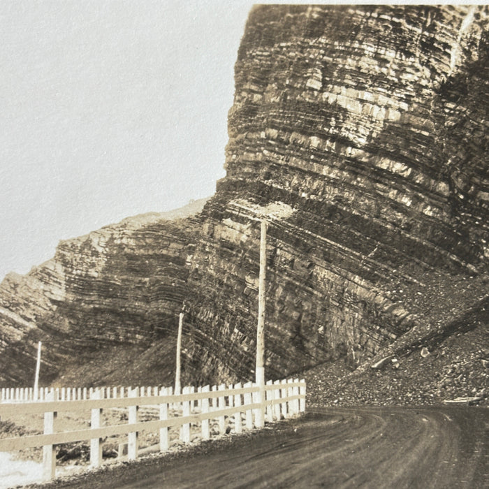 Vintage Postcard 1930s RPPC Gaspe Canada Rugged Cliff Hwy Engineering Henderson