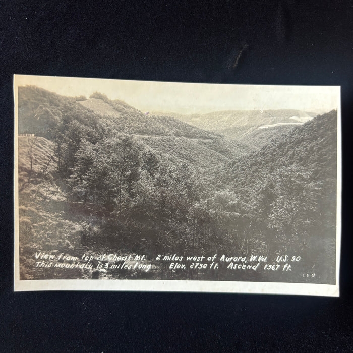 Vintage Postcard RPPC Mountain Aurora W. Virginia US 50 Landscape View Americana