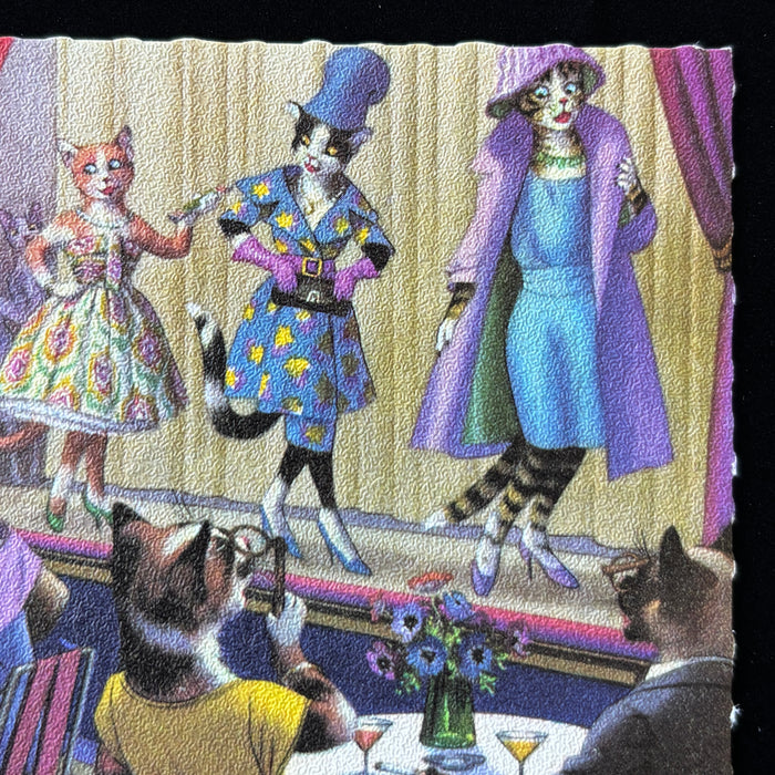 Vintage Postcard Alfred Mainzer Anthropomorphic Cat Fashion Show Theater Dog