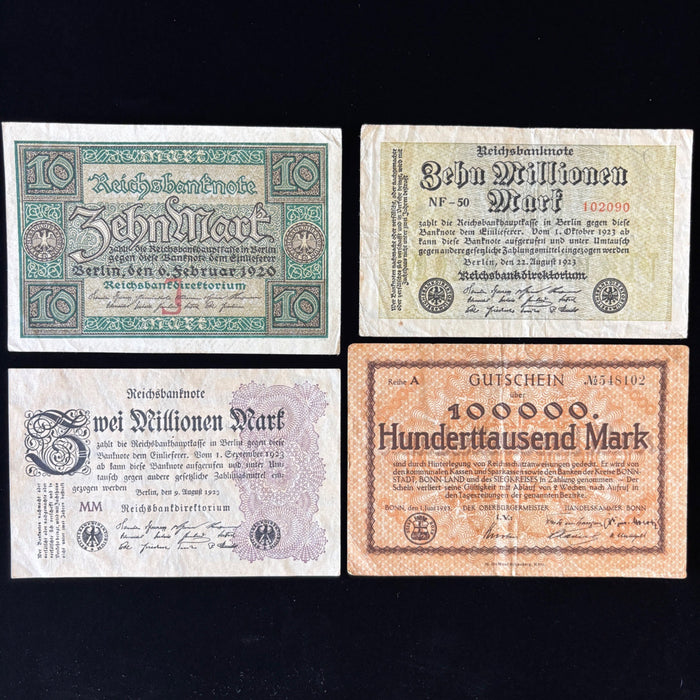 Antique Banknote Lot 1920s Germany Weimar Hyperinflation Bonn Notgeld Old Europe