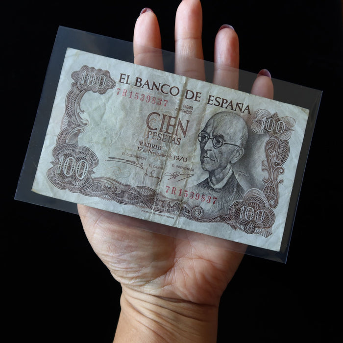Vintage Banknote 1970 Spain 100 Pesetas Palace Composer Pre-Euro Money Watermark