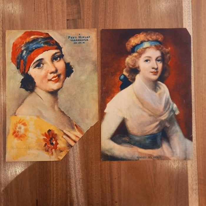 Vintage Art Prints 1930 Glamour Women Art Deco Portrait Europe Hungarian Ephemera
