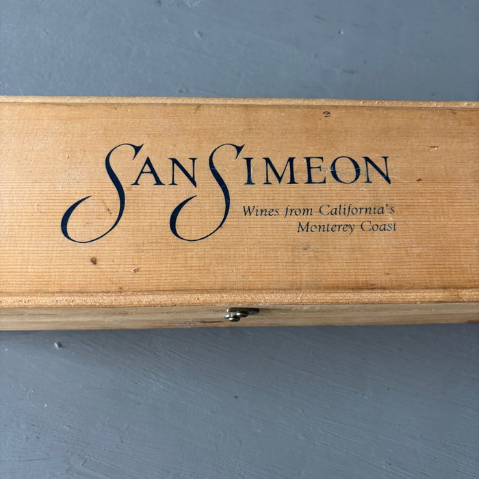 Vintage Wine Box Crystal Storage Latched Wood Crate