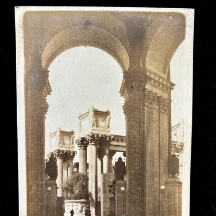 Vintage Postcard 1915 Man Woman Walking Palace of Fine Arts SF Rare RPPC