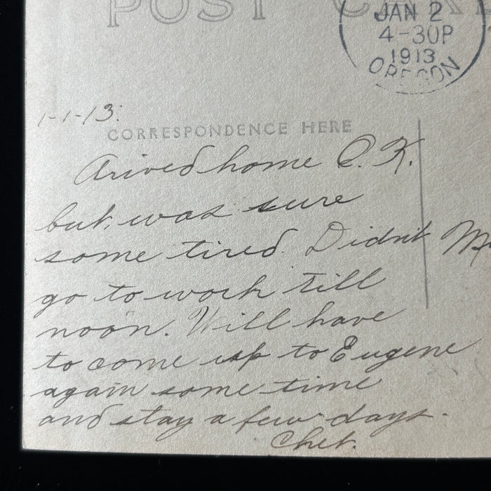Antique Postcard 1913 RPPC Lost Salem Oregon Armory Military Castle Street Scene