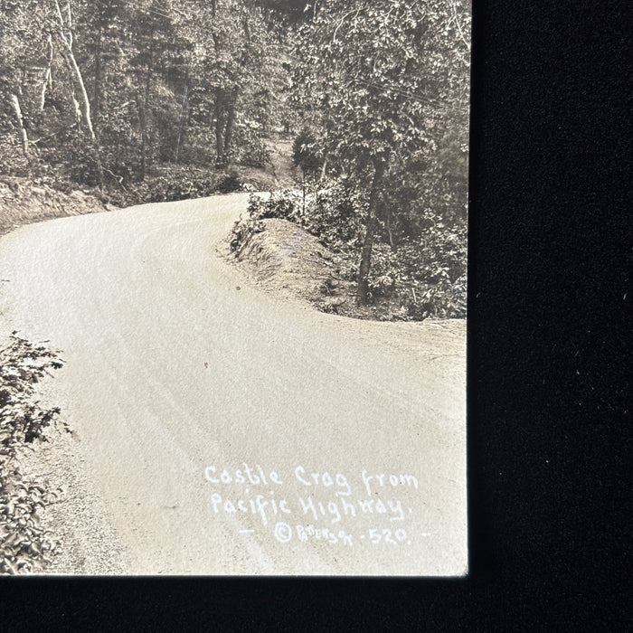 Vintage Postcard RPPC Castle Crags Pacific Highway California Mountain Road