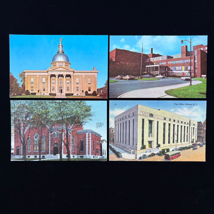 Vintage Postcard Lot New York Architecture Albany Post Office Court Canandaigua