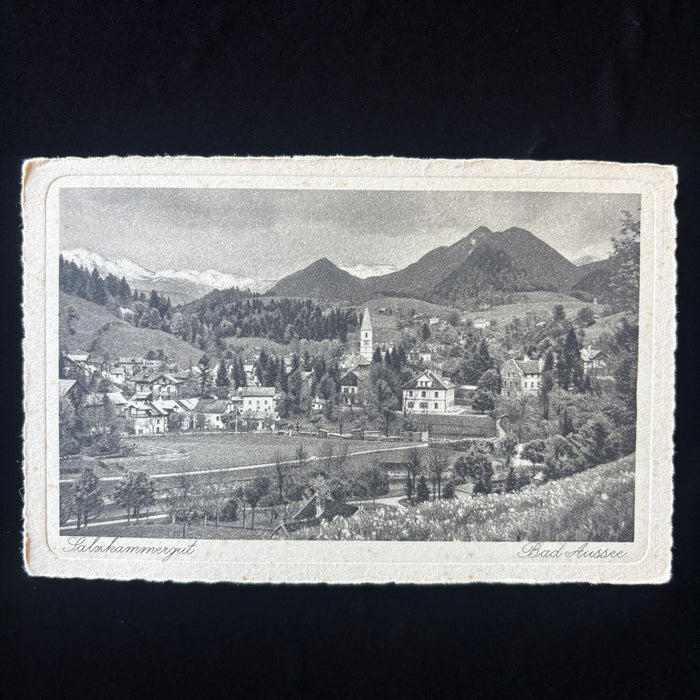Antique Postcard 1912 Salzkammergut Bad Aussee Austria Dead Mountain Snow Church