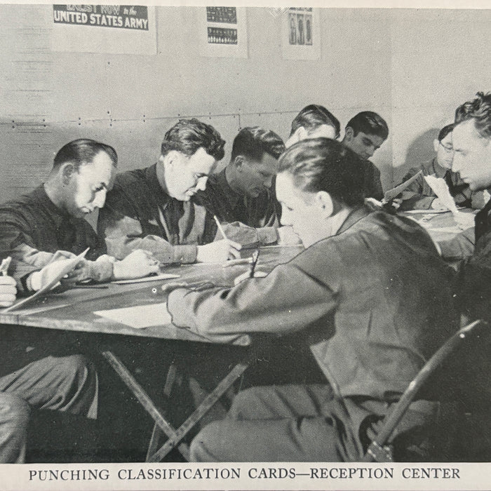 Vintage Postcard Lot WWII Army Camp Reception Center Headquarters Punching Cards