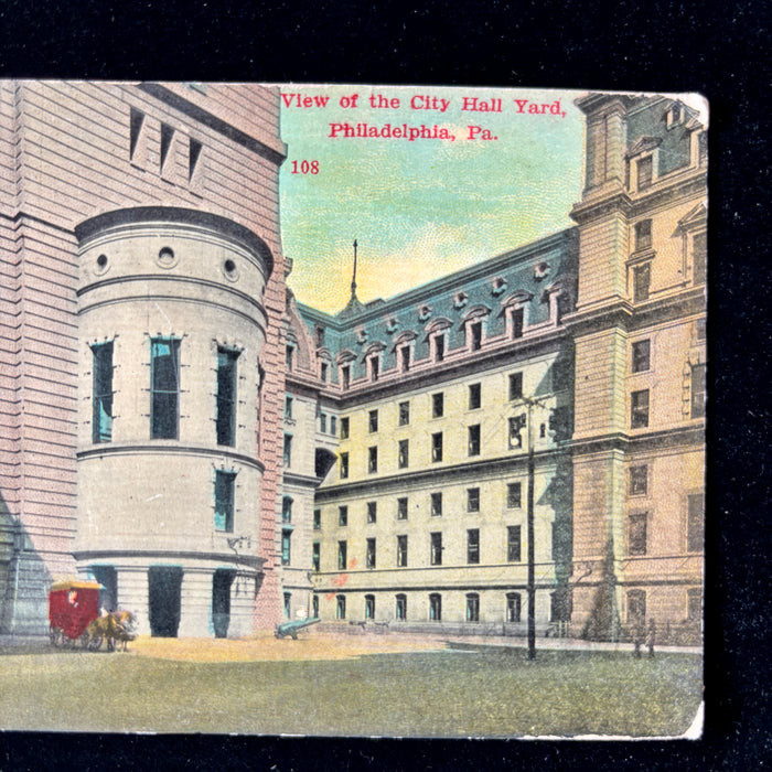 Antique Postcard 1910 Deaconess History Philadelphia City Hall Horse Carriage