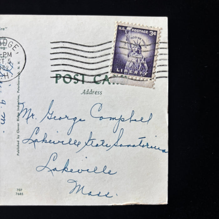 Vintage Postcard 1962  Lakeville Sanatorium MA Miller State Park New Hampshire