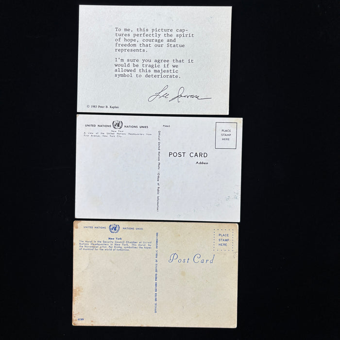 Vintage Postcard Lot New York Statue Liberty World Trade United Nations Mural