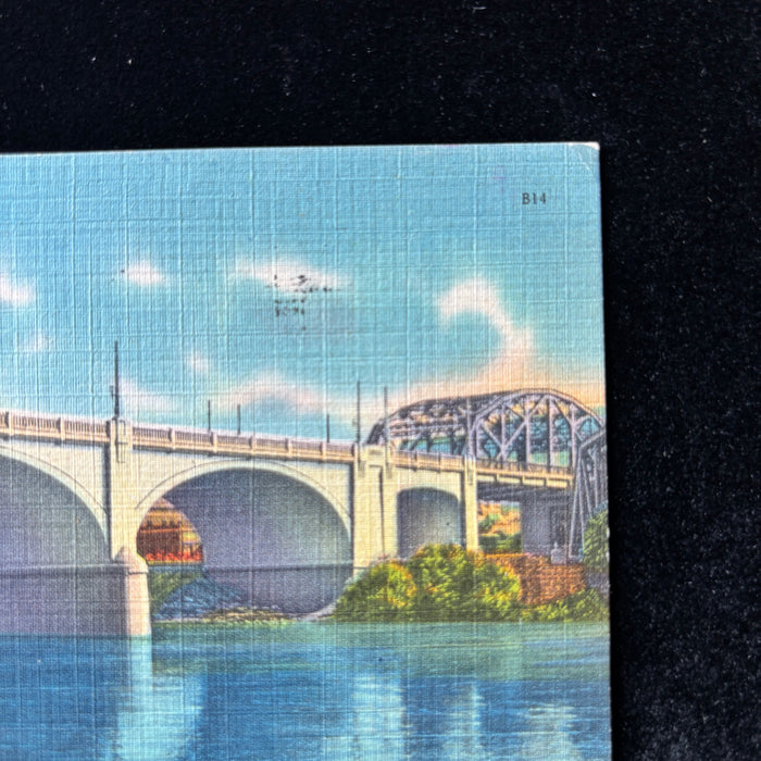 Vintage Postcard 1952 "Swell Time" Bethlehem PA Hill to Hill Bridge Lehigh River