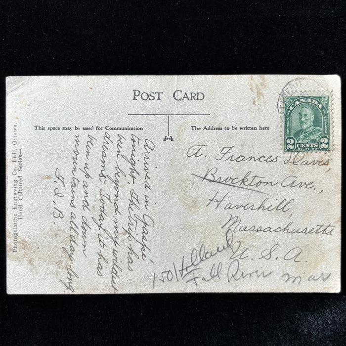 Antique Postcard 1920s "Wildest Dreams" Gaspe Harbour Canada