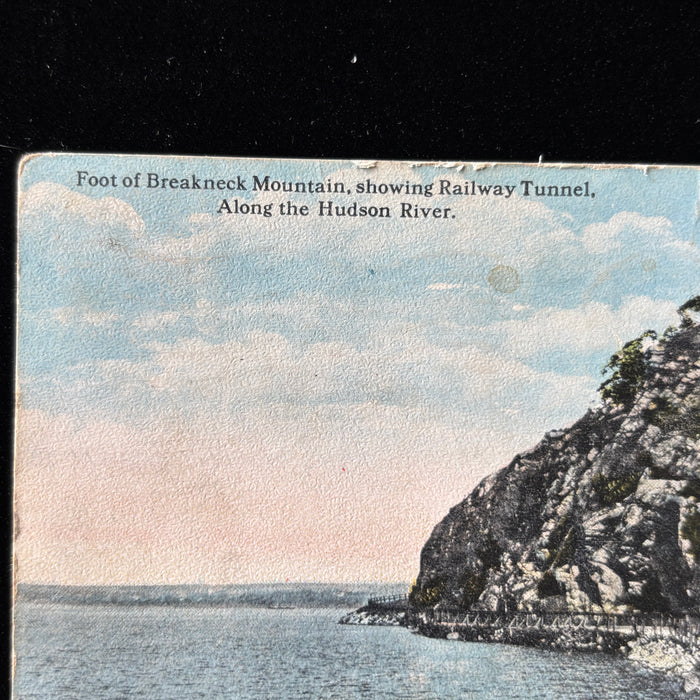 Antique Postcard 1916 Breakneck Mountain Tunnel Hudson River Railroad Newburgh NY
